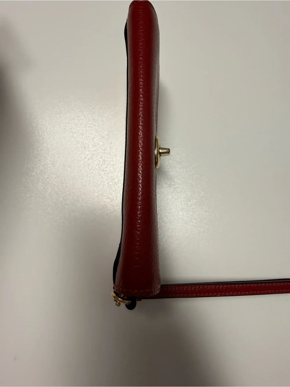 Coach Red Pebbled Leather Turnlock Wristlet Clutch